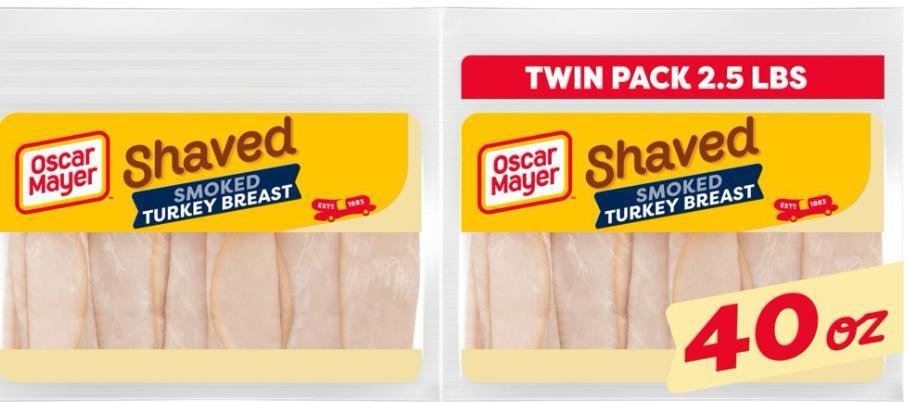 Shaved Extra Lean Smoked Turkey Breast Lunch Meat Twin Pack