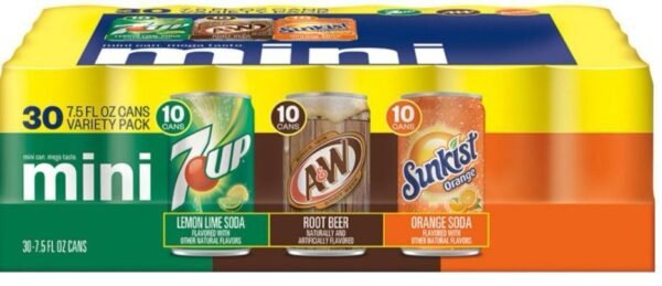 7UP AandW and Sunkist Variety Pack 7.5 Fluid Ounce (Pack of 30)