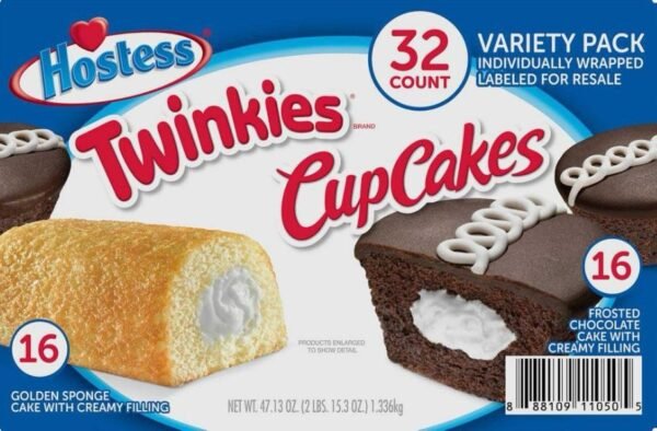 Hostess Twinkies and Cupcakes Variety Pack, 32 Individually Wrapped Cakes