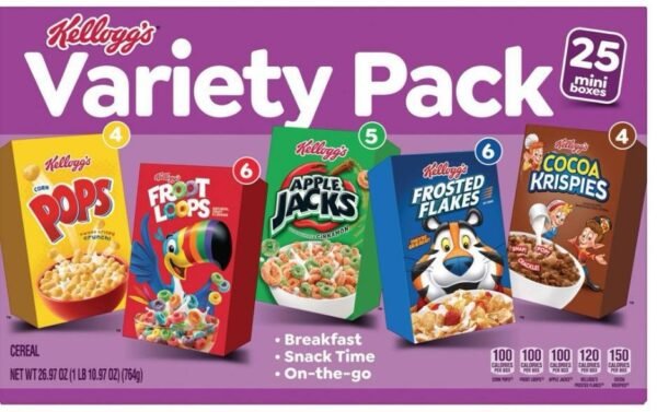 Kellogg's Cereal Assortment Pack - 25 Variety Cereal Boxes